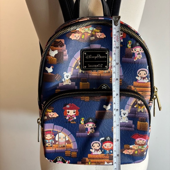 LOUNGEFLY DISNEY Mini Backpack with Pirates Of The Caribbean Cartoon Style Print - Picture 5 of 12